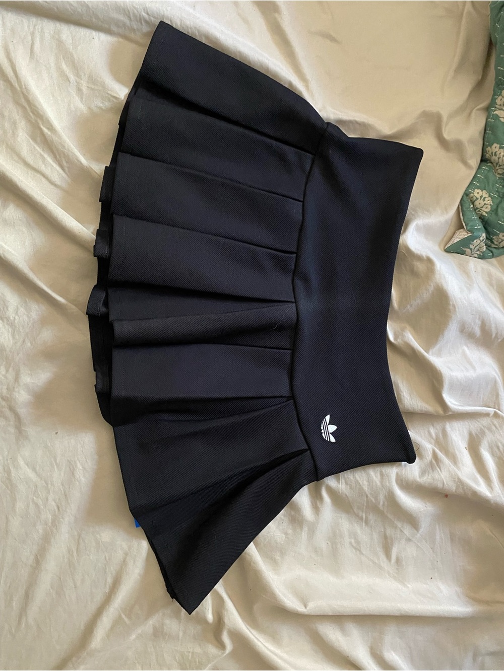 adidas Black Pleated Mini Skirt with Trefoil Logo